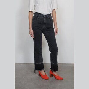 Rachel Comey Slim Legion Pant Womens 4 Black Wash Raw Deconstructed Hem Designer